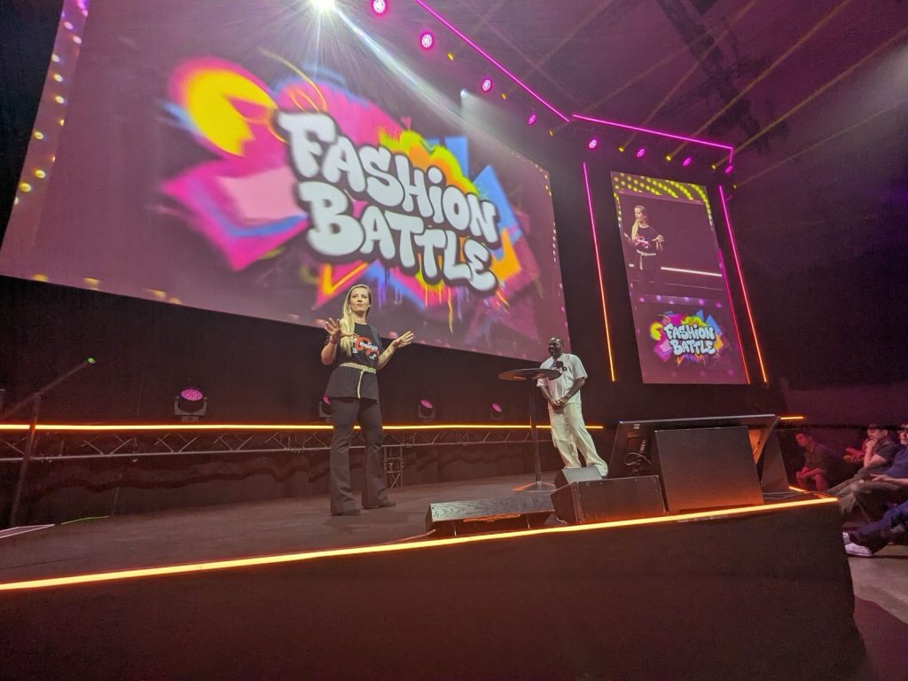 Hugo Obi Na Michele Cavaloti on Stage at Games First, 2026